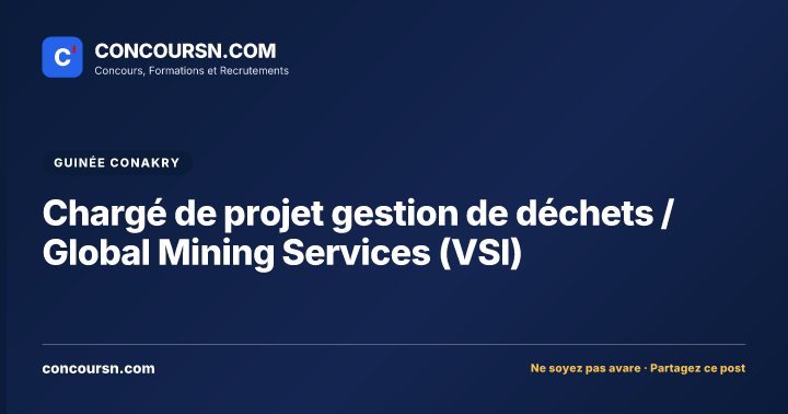Illustration de l’article : Chargé de projet gestion de déchets / Global Mining Services (VSI)
