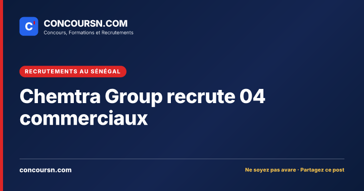Illustration de l’article : Chemtra Group recrute 04 commerciaux
