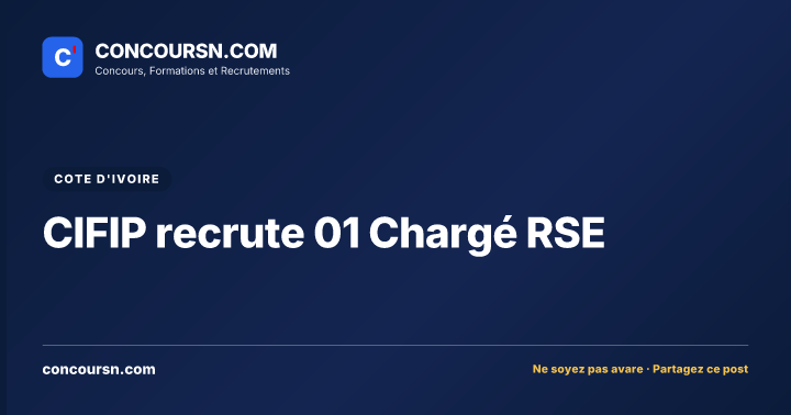Illustration de l’article : CIFIP recrute 01 Chargé RSE