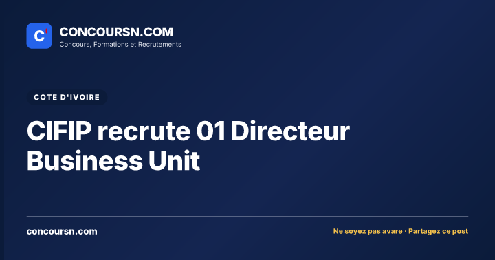 Illustration de l’article : CIFIP recrute 01 Directeur Business Unit