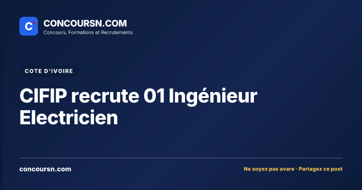 Illustration de l’article : CIFIP recrute 01 Ingénieur Electricien