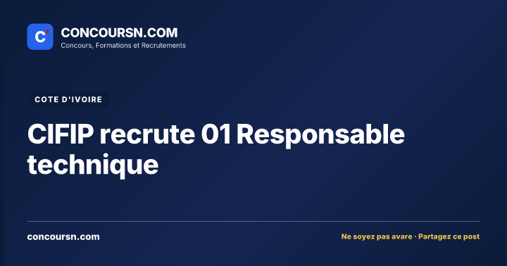 Illustration de l’article : CIFIP recrute 01 Responsable technique