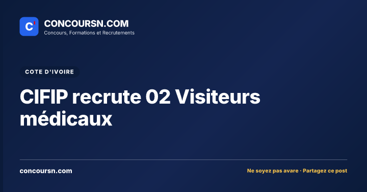 Illustration de l’article : CIFIP recrute 02 Visiteurs médicaux