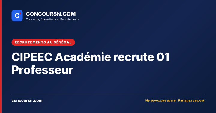Illustration de l’article : CIPEEC Académie recrute 01 Professeur