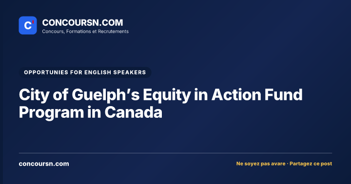 City of Guelph’s Equity in Action Fund Program in Canada
