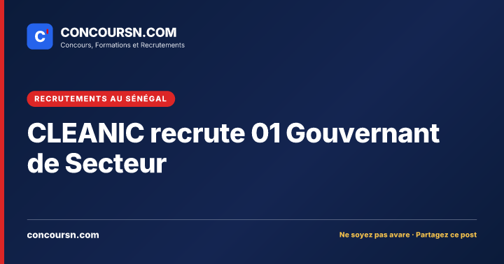 Illustration de l’article : CLEANIC recrute 01 Gouvernant de Secteur