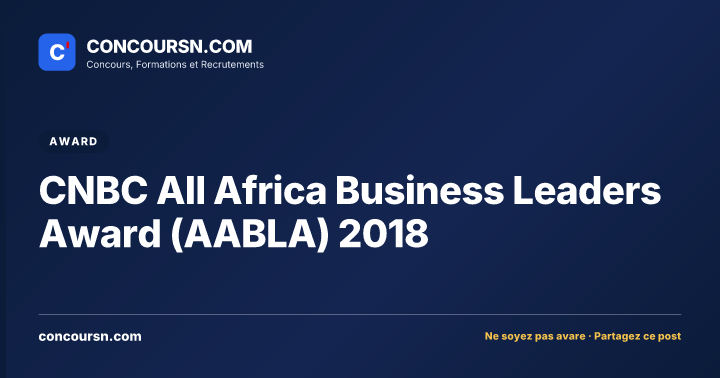 Illustration de l’article : CNBC All Africa Business Leaders Award (AABLA) 2018