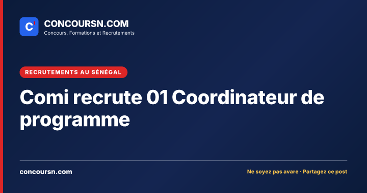 Illustration de l’article : Comi recrute 01 Coordinateur de programme