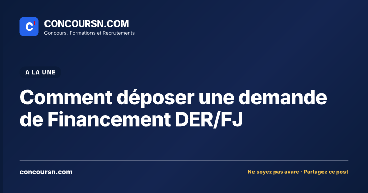 Illustration de l’article : Comment déposer une demande de Financement DER/FJ