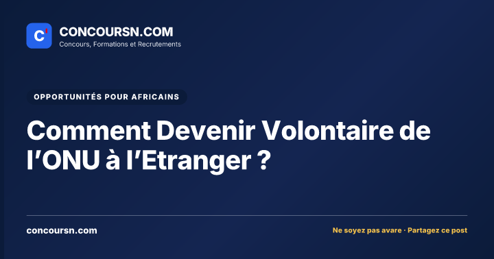 Comment Devenir Volontaire de l’ONU à l’Etranger ?