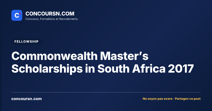 Illustration de l’article : Commonwealth Master’s Scholarships in South Africa 2017