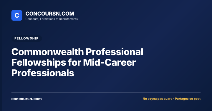Commonwealth Professional Fellowships for Mid-Career Professionals