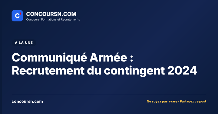 Illustration de l’article : Communiqué Armée : Recrutement du contingent 2024