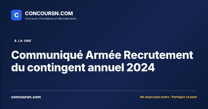Illustration de l’article : Communiqué Armée Recrutement du contingent annuel 2024