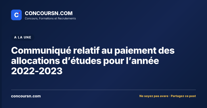 Illustration de l’article : Communiqué relatif au paiement des allocations d’études pour l’année 2022-2023