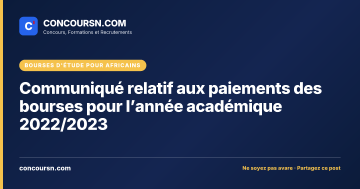 Illustration de l’article : Communiqué relatif aux paiements des bourses pour l’année académique 2022/2023