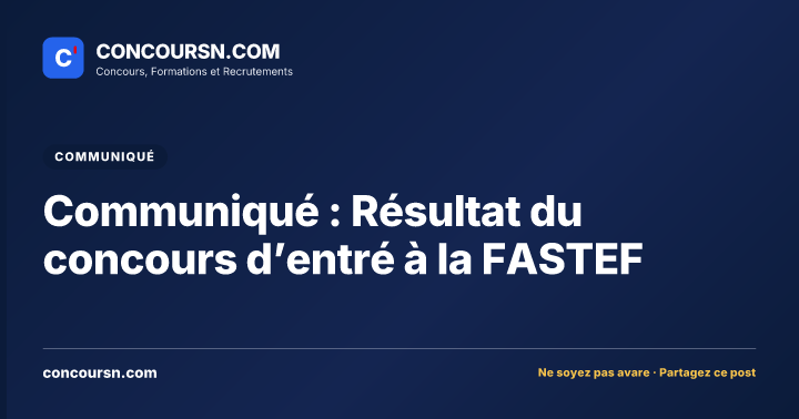 Illustration de l’article : Communiqué : Résultat du concours d’entré à la FASTEF