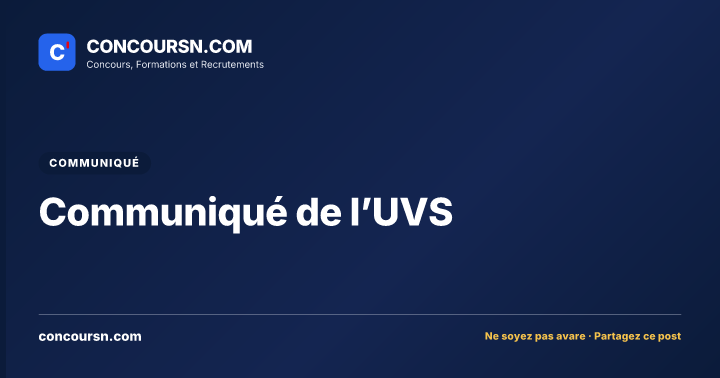 Illustration de l’article : Communiqué de l’UVS