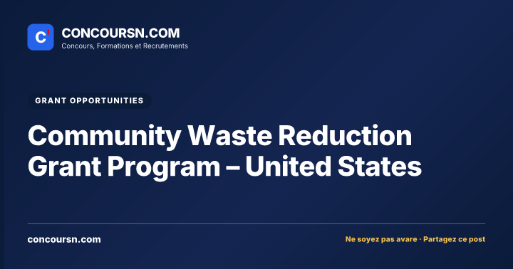 Illustration de l’article : Community Waste Reduction Grant Program – United States
