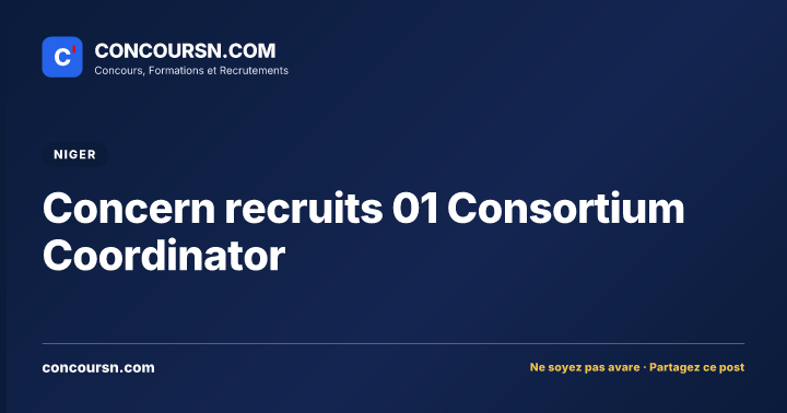 Illustration de l’article : Concern recruits 01 Consortium Coordinator