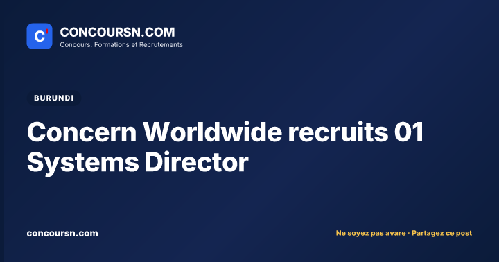 Illustration de l’article : Concern Worldwide recruits 01 Systems Director