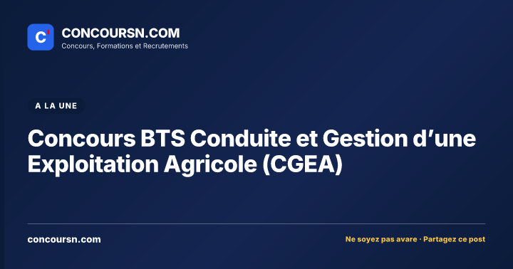 Illustration de l’article : Concours BTS Conduite et Gestion d’une Exploitation Agricole (CGEA)