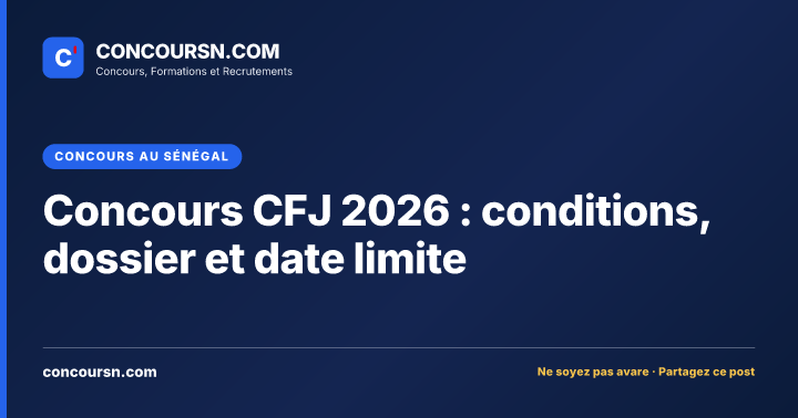 Illustration de l’article : Concours CFJ 2026 : conditions, dossier et date limite
