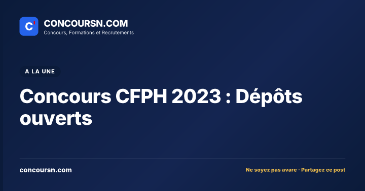 Illustration de l’article : Concours CFPH 2023 : Dépôts ouverts