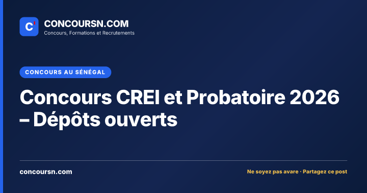 Illustration de l’article : Concours CREI et Probatoire 2026 – Dépôts ouverts