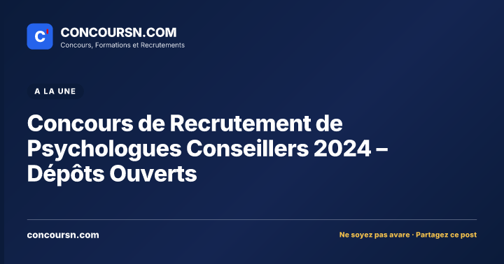 Illustration de l’article : Concours de Recrutement de Psychologues Conseillers 2024 – Dépôts Ouverts