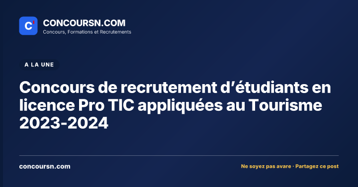 Illustration de l’article : Concours de recrutement d’étudiants en licence Pro TIC appliquées au Tourisme 2023-2024