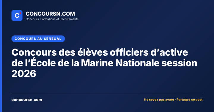 Illustration de l’article : Concours des élèves officiers d’active de l’École de la Marine Nationale session 2026