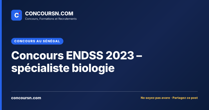 Illustration de l’article : Concours ENDSS 2023 – spécialiste biologie