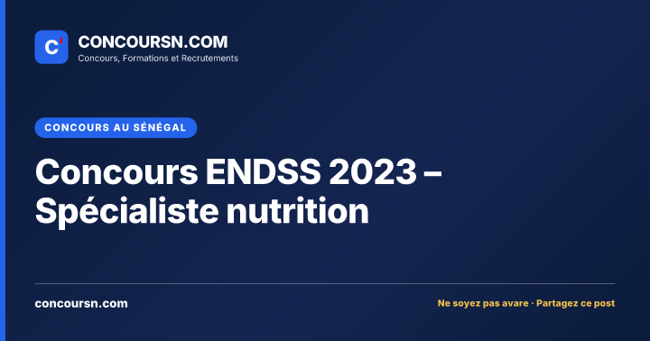 Illustration de l’article : Concours ENDSS 2023 – Spécialiste nutrition