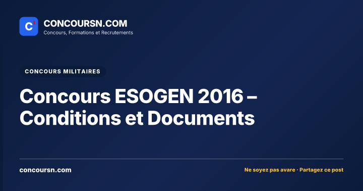 Illustration de l’article : Concours ESOGEN 2016 – Conditions et Documents