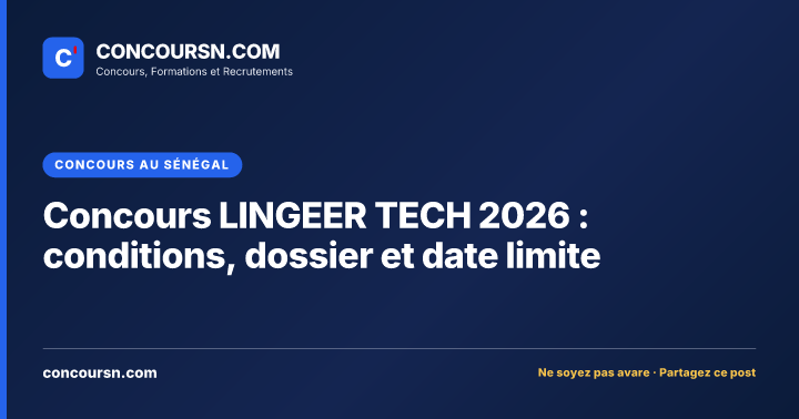 Illustration de l’article : Concours LINGEER TECH 2026 : conditions, dossier et date limite