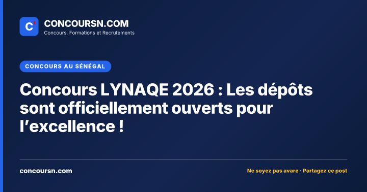 Illustration de l’article : Concours LYNAQE 2026 : Les dépôts sont officiellement ouverts pour l’excellence !