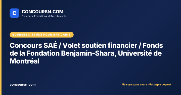 Illustration de l’article : Concours SAÉ / Volet soutien financier / Fonds de la Fondation Benjamin-Shara, Université de Montréal