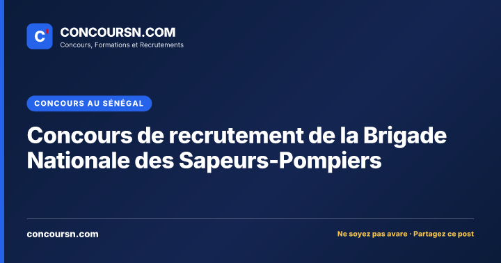 Illustration de l’article : Concours de recrutement de la Brigade Nationale des Sapeurs-Pompiers
