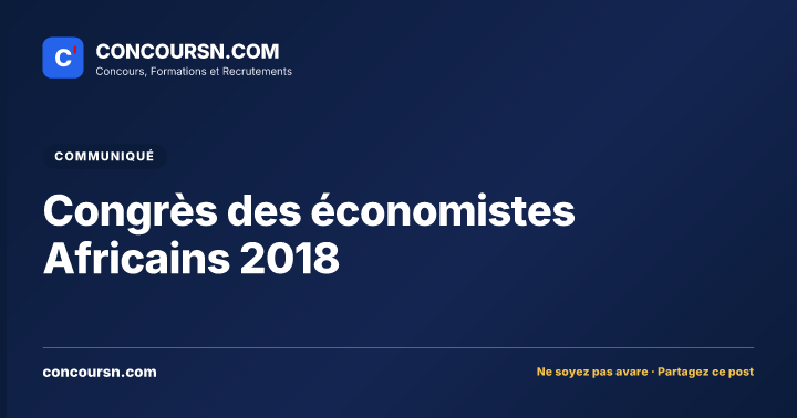 Illustration de l’article : Congrès des économistes Africains 2018