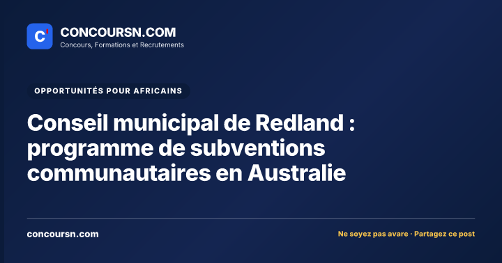 Illustration de l’article : Conseil municipal de Redland : programme de subventions communautaires en Australie