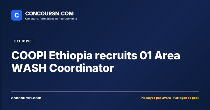 Illustration de l’article : COOPI Ethiopia recruits 01 Area WASH Coordinator
