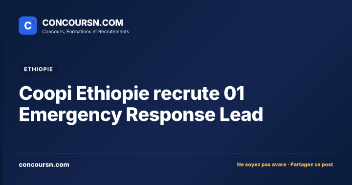 Illustration de l’article : Coopi Ethiopie recrute 01 Emergency Response Lead