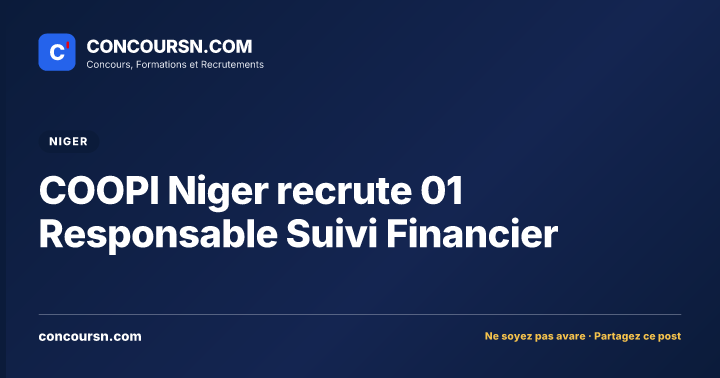 Illustration de l’article : COOPI Niger recrute 01 Responsable Suivi Financier