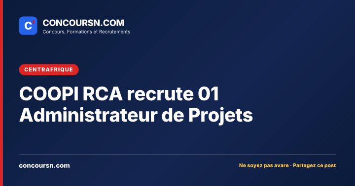 Illustration de l’article : COOPI RCA recrute 01 Administrateur de Projets