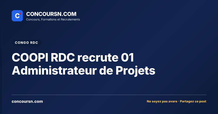 Illustration de l’article : COOPI RDC recrute 01 Administrateur de Projets
