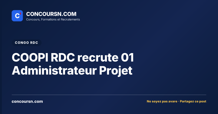 Illustration de l’article : COOPI RDC recrute 01 Administrateur Projet