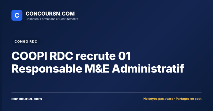 Illustration de l’article : COOPI RDC recrute 01 Responsable M&E Administratif