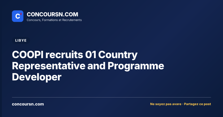 Illustration de l’article : COOPI recruits 01 Country Representative and Programme Developer