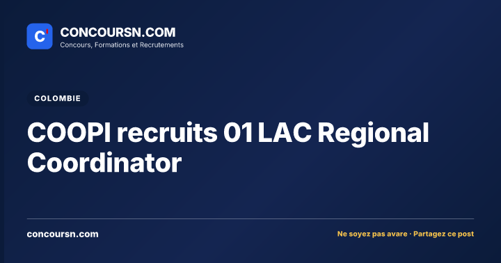 Illustration de l’article : COOPI recruits 01 LAC Regional Coordinator